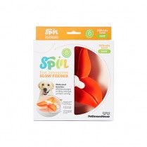 PetDreamHouse Spin Interactive Slow Feeder Pet Bowl Easy Level Bougainvillea Orange