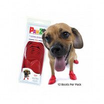 Pawz Rubber Dog Boots Red Small
