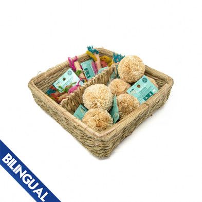 Oxbow Animal Health Enriched Life Play Pom and Rainbow Knot Stick Basket