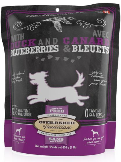 Oven Baked Tradition Grain Free Duck and Blueberries Dog Treats 454 g