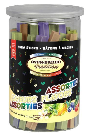 Oven Baked Tradition Assorted Flavor Chew Sticks Dog 500g