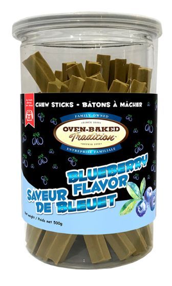 Oven Baked Tradition Blueberry Flavor Chew Sticks Dog 500g