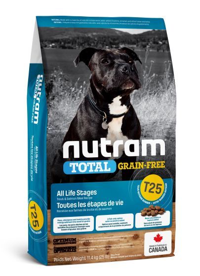 Nutram Total All Life Stages Grain Free Trout and Salmon Dry Dog Food 25 lb