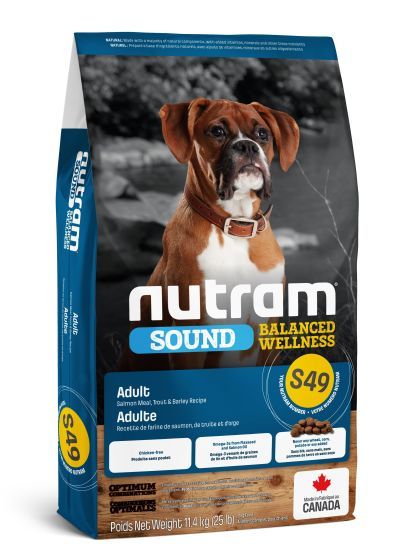 Nutram Sound(S49)  Balanced Wellness Salmon Dry Dog Food 25 lb
