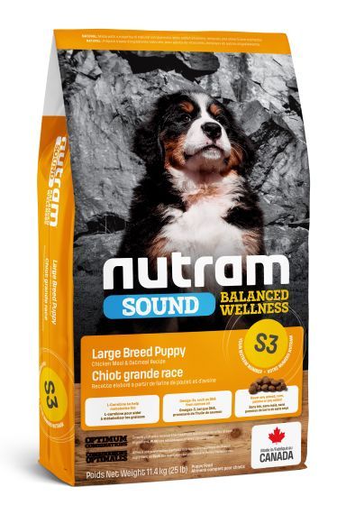 Nutram Sound (S3) Puppy Large Breed, Chicken and Oats Dogs 25lbs