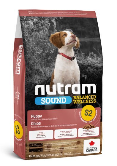 Nutram Sound (S2) Puppy, Chicken and Whole Eggs Dog 25lbs