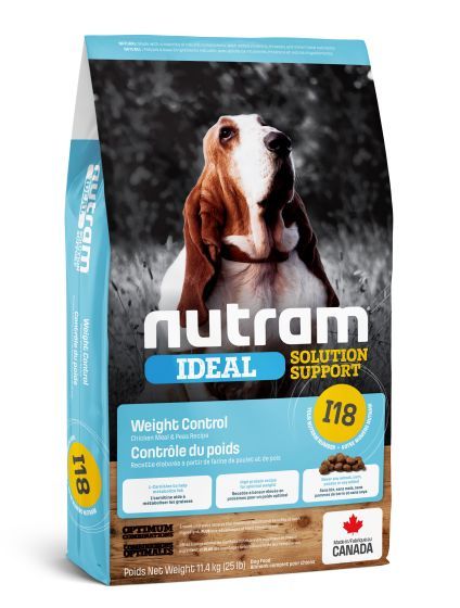 Nutram Ideal (I18) Weight Control, Chicken and Peas Dog 25lbs