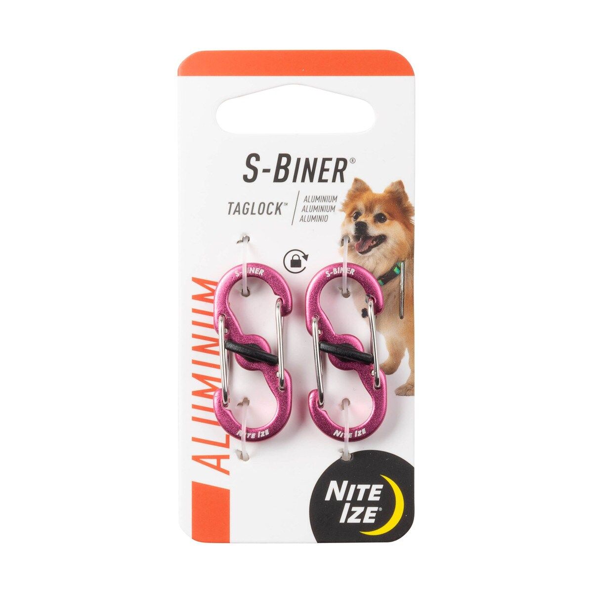 Nite Ize S-Biner Taglock Aluminum (2Pk) Pink