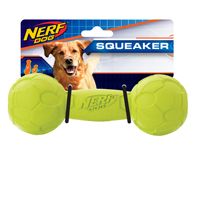 Nerf Dog Squeak Barbell Medium 7In
