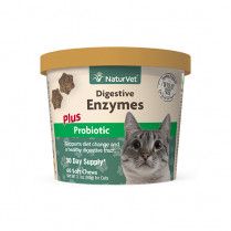 Naturvet Digestive Enzymes with Prebiotics and Probiotics Soft Chews for Cats 60 count