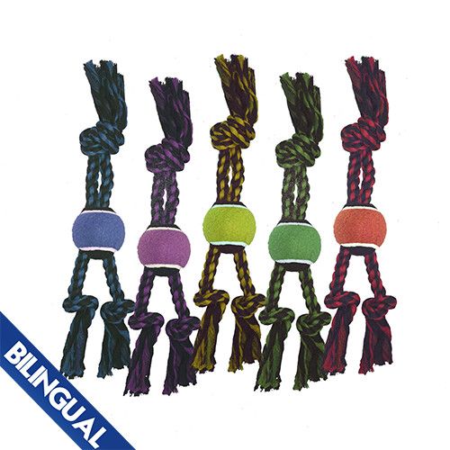 Multipet Nuts For Knots 3-Knot Rope Tug W/Ball 15&quot;