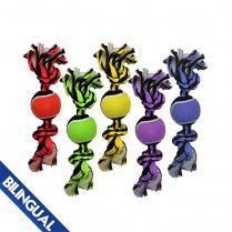 Multipet Nuts For Knots 2 Knot Rope Wball Asst 1O&quot;