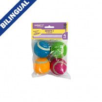 Multipet Minipet Squeaky Tennis Balls Dog Toy (4 PACK)