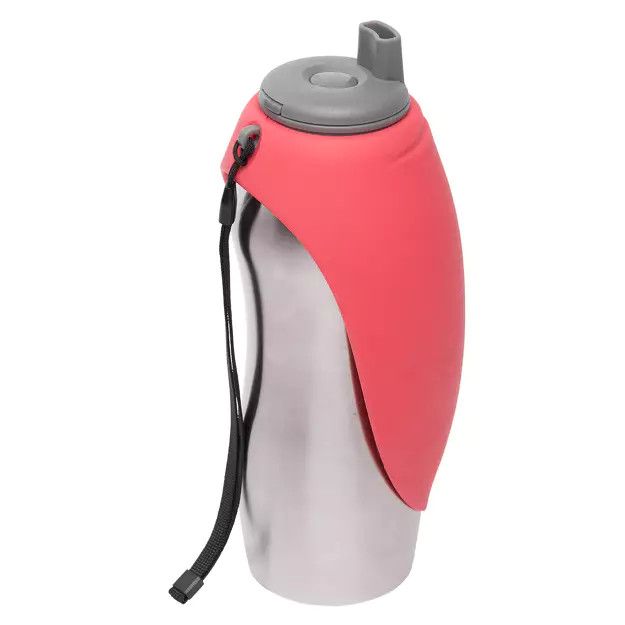 Messy Mutts Travel Water Bottle And Bowl Red