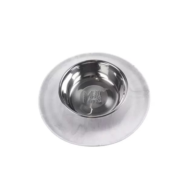 Messy Mutts Silicone Feeder With Stainless Bowls 1.5 Cups, Med, Marble