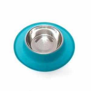 Messy Mutts Silicone Feeder With Stainless Bowls 1.5 Cups, Med, Blue