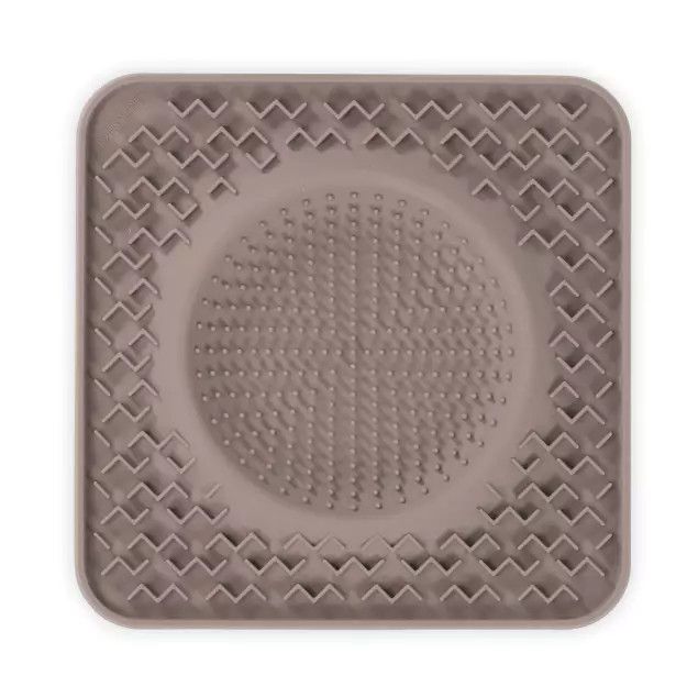 Messy Mutts Silicone Therapeutic Licking Bowl Mat 10X10 Grey