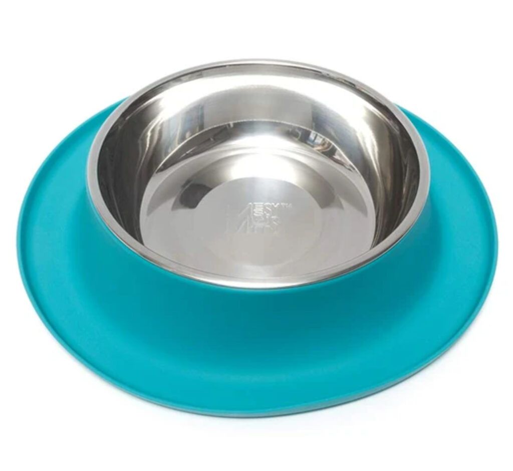 Messy Mutts Silicone Feeder With Stainless Bowl 6 Cups, XL Blue