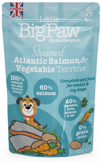 Little Big Paw Steamed Atlantic Salmon &amp; Vegetables 85g Dog