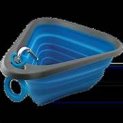 Kurgo Mash And Stash Collapsible Dog Bowl Coastal Blue Charcoal Regular Dog 24oz 1pc
