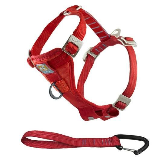 Kurgo Enhanced Strength Tru Fit Smart Harness With Seatbelt Teather Red Xsmall Dog 5-10lb 1pc