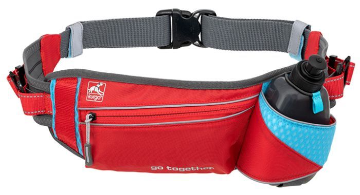Kurgo &quot;Ontrail&quot; Running Belt, Adjustable 2in -45in Red/Blue Dog 1pc