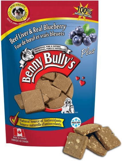 Benny Bully&#39;s Pure Beef Liver Plus Real Blueberry Dog 58G
