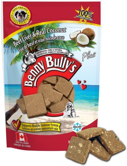 Benny Bully&#39;s Pure Beef Liver plus Real Coconut for Dogs 58 g