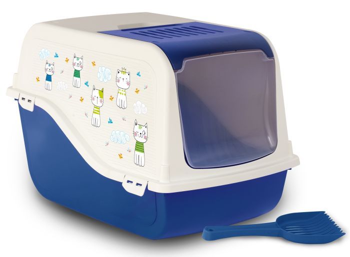 Bergamo Litter Pan Ariel With Top Deca Blue Sky