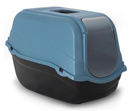 Bergamo Litter Pan Romeo With Top And Filter Laguna Blue Cat