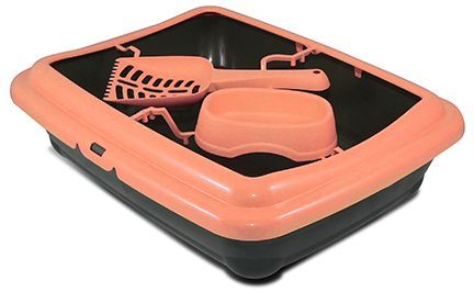 Bergamo Litter Pan Birba Starter Kit Melon Cat 46x36x12cm