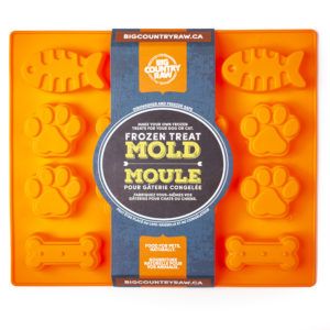 Big Country Raw Frozen Treat Mold Fish, Paw and Bone Shape Large Orange