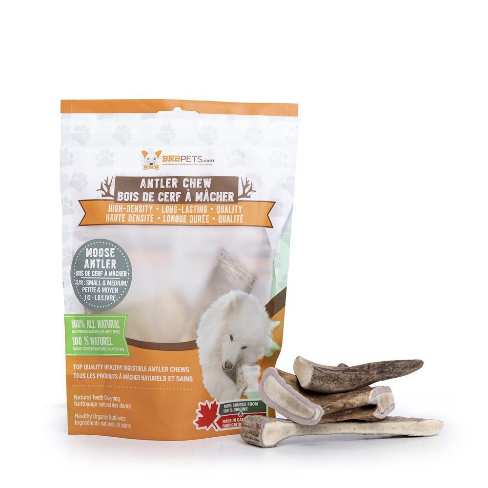 BRB Pets - Moose Antler Chew - 1/2 lb, Size: Small/Medium Pieces