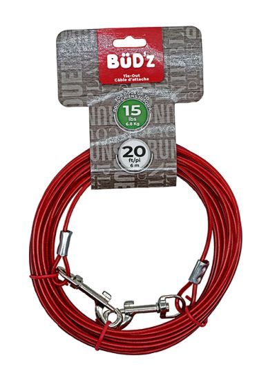 Bud-Z 20ft Tie Out (Up To 15Lbs) Dog 1pc