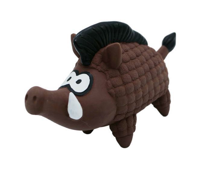 Bud-Z Latex Dog Toy With Squeaker Warthog Dog 6in