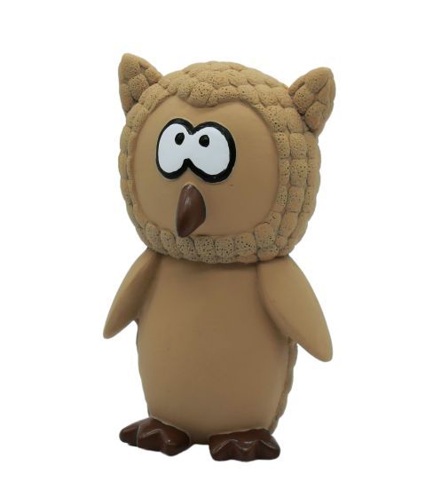 Bud-Z Latex Dog Toy With Squeaker Owl Dog 5in