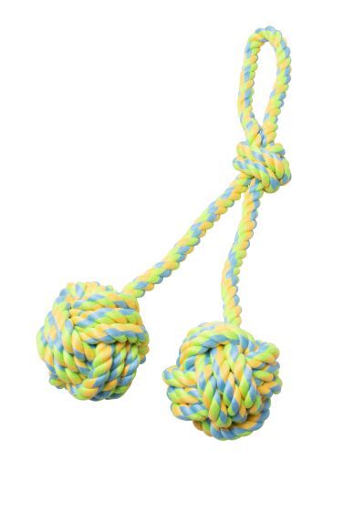 Bud-Z Rope Double Monkey Fist With Loop Green And Yellow