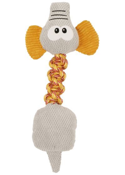 Bud-Z Plush Toy With Rope Dusty Grey Elephant Dog 19&quot;