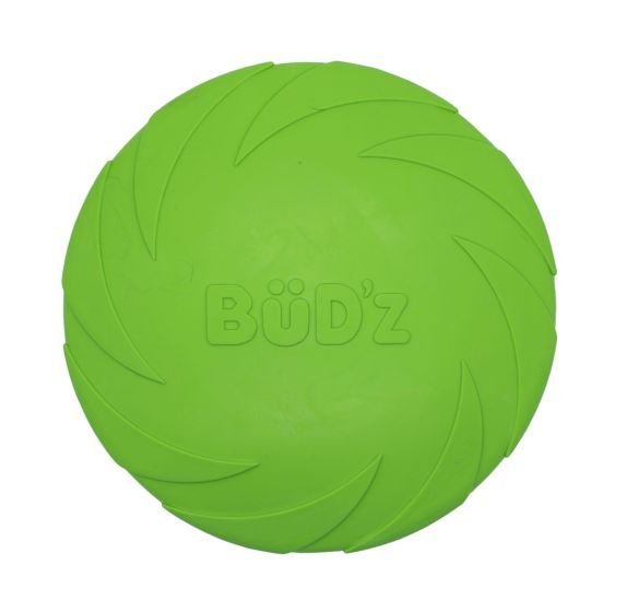 Bud-Z Rubber Dog Toy Frisbee, Green Dog 9in