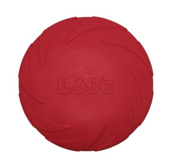 Bud-Z Rubber Dog Toy Frisbee, Red Dog 9in