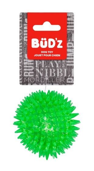 Bud-Z Rubber Spiked Ball Dog Toy Green