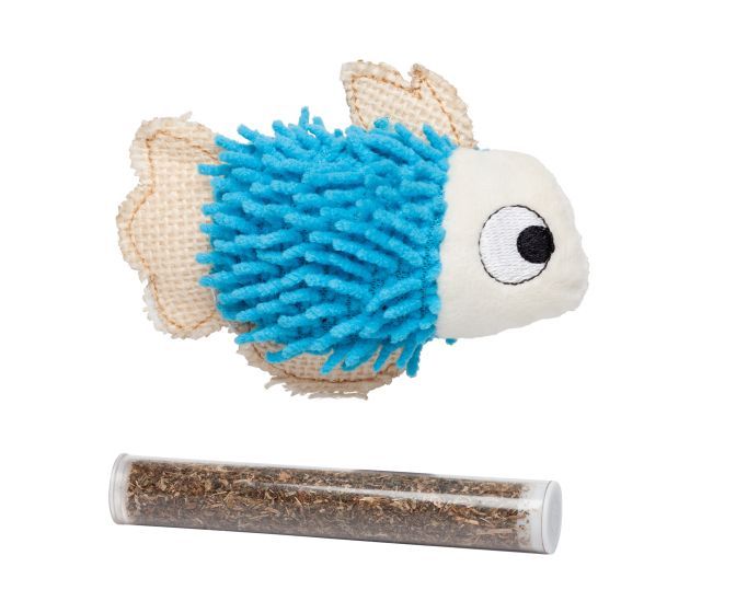 Bud&#39;Z Blue Fish With Catnip Pocket Cat 4.5in