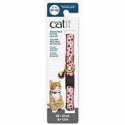 Catit Adjustable Breakaway Nylon Collar with Rivets Red and White with Flowers 20-33 cm