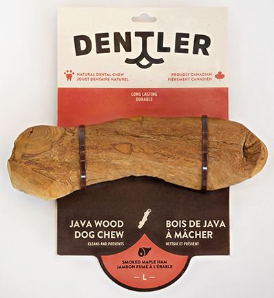 Dentler Java Wood Dog Chew Smoked Ham Maple Large Dog 1Pc