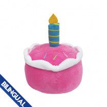 Foufoubrands Birthday Cake Plush Dog Toy Pink