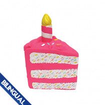 Foufoubrands Birthday Cake Chew Dog Toy Pink