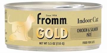 Fromm Gold Indoor Cat Hairball Control Chicken and Salmon Pate for Adult Cats 5.5 oz