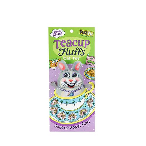 Fuzzu Tea Cup Fluffs Bunny Cat Toy