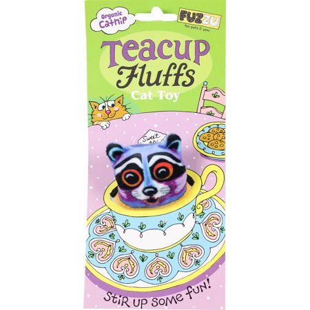 Fuzzu Tea Cup Fluffs Racoon Cat Toy