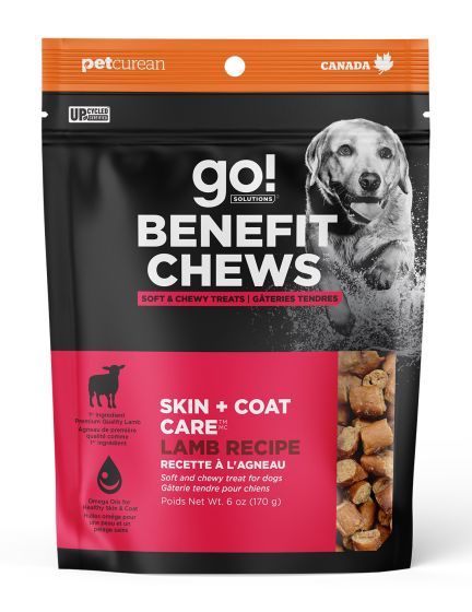 Go! Benefit Chews Skin + Coat Soft and Chewy Treats Lamb Recipe Dog 170g